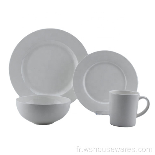 Ensembles de vaisselle en porcelaine blanche en porcelaine blanche de style occidental